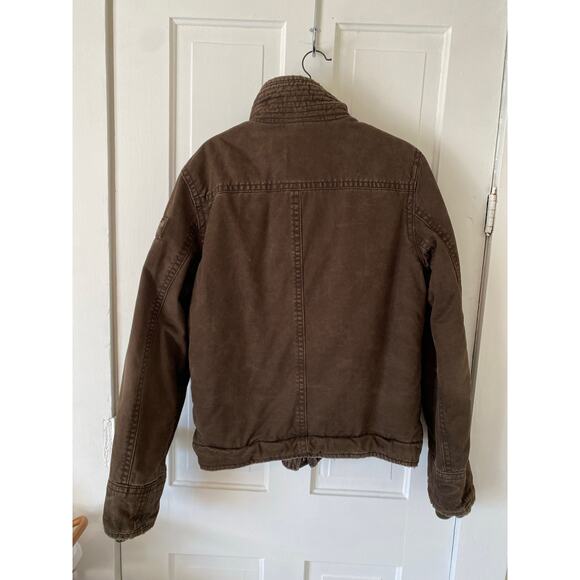 Abercrombie & fitch Adirondack jacket mens medium brown heavy faux fur lined y2k - Picture 2 of 11